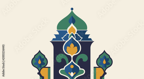 Islamic Architecture Mosque Dome Illustration
