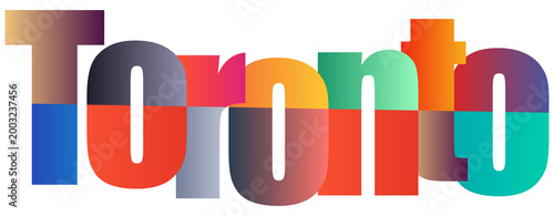 Photography Colorful Gradient Text Design Featuring Toronto City Name