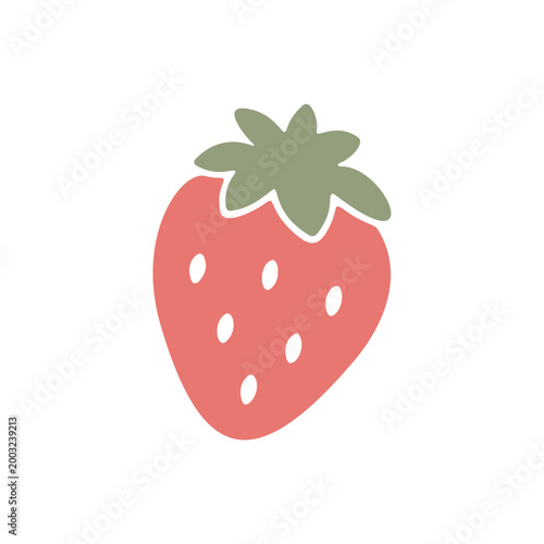 Single red strawberry illustration