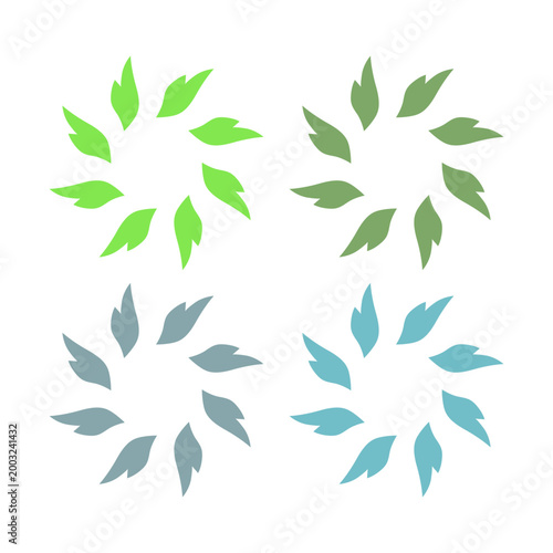 BOTANICAL GREEN LEAVES SIGN SYMBOL LOGO VECTOR ISOLATED ON WHITE