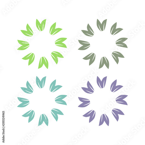 BOTANICAL GREEN LEAVES SIGN SYMBOL LOGO VECTOR ISOLATED ON WHITE