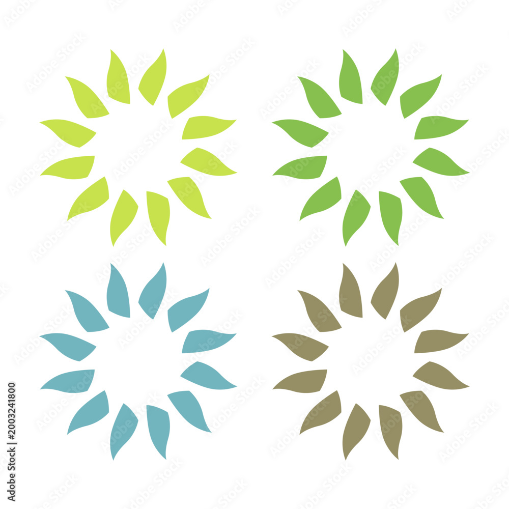 Fototapeta premium BOTANICAL GREEN LEAVES SIGN SYMBOL LOGO VECTOR ISOLATED ON WHITE