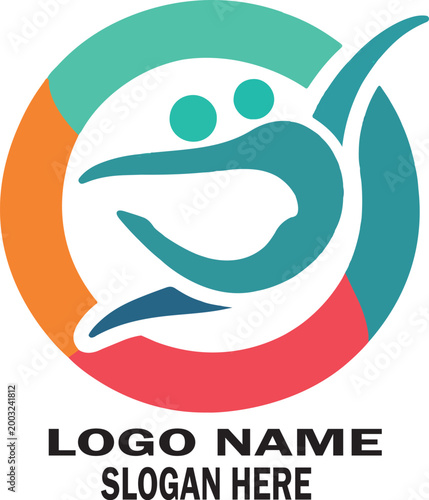 acrobatics logo icon vector white background