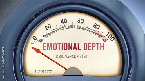 Foto Emotional Depth that hits less than zero, showing an extremely low level of emotional depth, none of it, insufficient