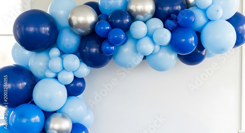 blue balloons corner border decoration on transparent background high quality professional detailed