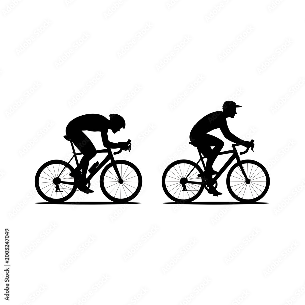 Fototapeta premium Two cyclists compete in a race.
