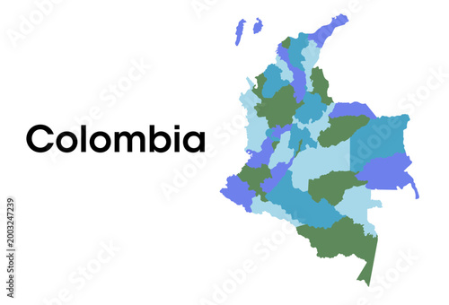colombia map with political division