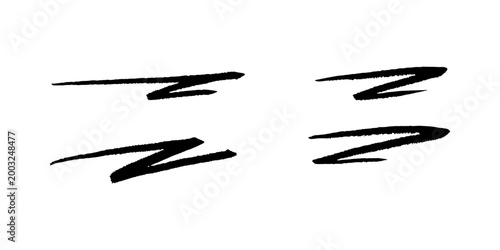 Hand drawn scribble underline made with brush stroke having rough texture