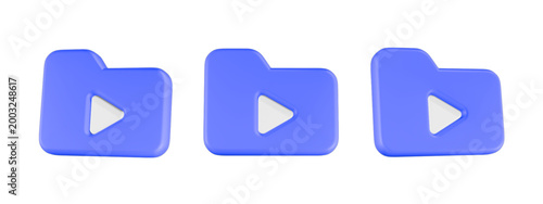 Free Download 3d icon play button with folder-shaped icons - GFXLoad
