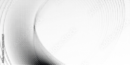Dot pattern gradient triangles with halftone dots or dotwork texture effect. Abstract vector halftone pattern triangles black dots gradation