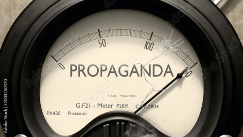 Fotografía Propaganda meter showing high levels of propaganda