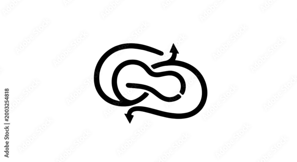 Fototapeta premium continuous one line infinity loop arrow symbol for recycling or sustainability concept