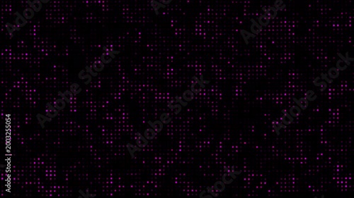 Dots Animated Background, pink flickering Hi tech motion graphic on dark background