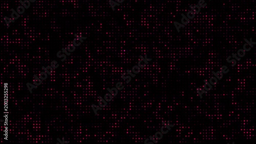 Dots Animated Background, Red flickering Hi tech motion graphic on dark background