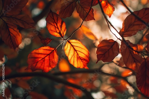 autumn leaves in the sun