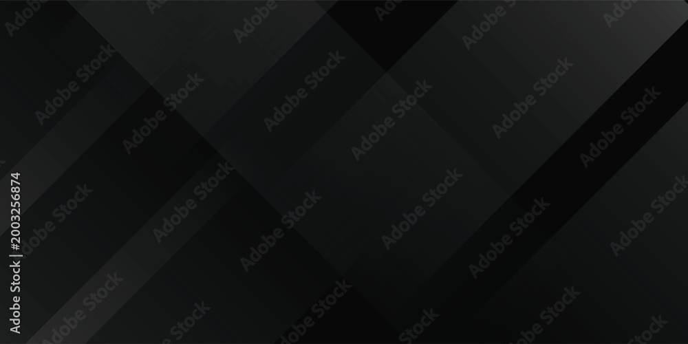 Fototapeta premium Modern black white abstract background. Minimal. Gradient. Dark grey banner with geometric shapes, lines, stripes, triangles. Design. Futuristic. Cut paper or metal effect.