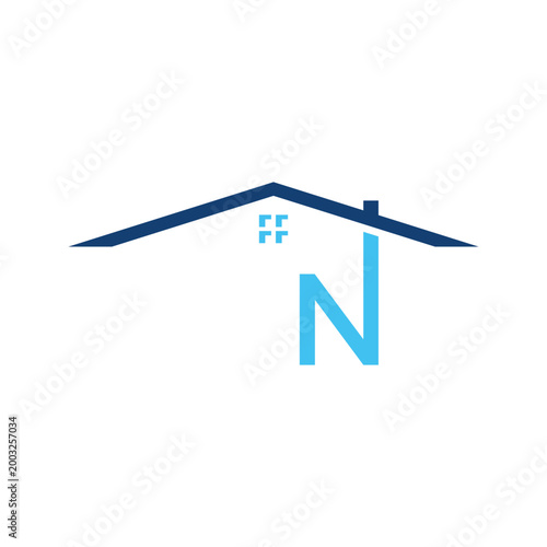 Initial N House Icon Design
