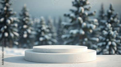 White Stone Stage for Beauty Product Mockup and Presentation