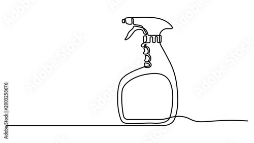 Continuous line drawing of a spray bottle