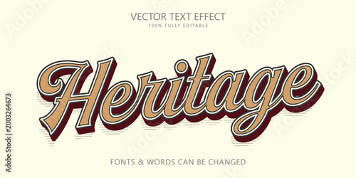 Heritage vintage editable text effect