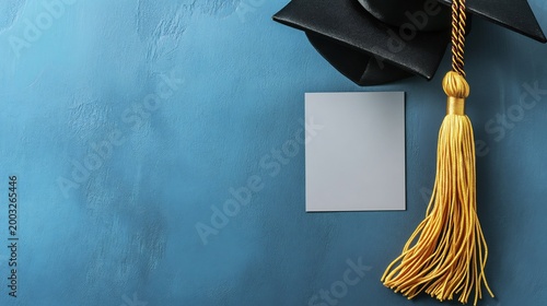 Graduation Card with a tassel on the right side and a blank space area on the left side for a congratulatory message