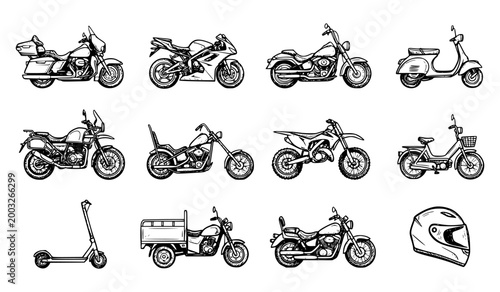 Motorcycle and Scooter Elements Collection