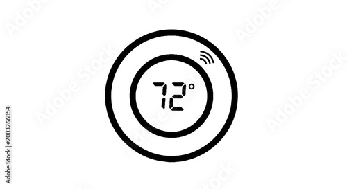 Digital temperature display device icon.
