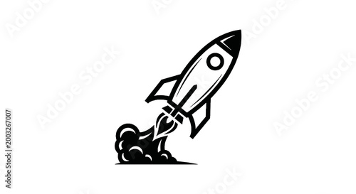 Rocket Ship Launching into Space.