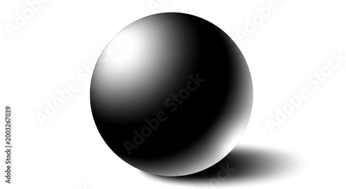 A single black metallic reflective sphere.