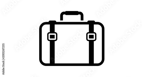 Simple black briefcase with handle.