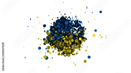 Ukraine Flag Icon Forming from Particles Animation