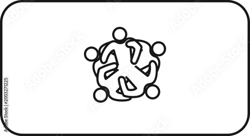 People joining hands in unity.