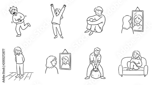 Emotional Sketches Depicting Human Experiences and Reflections