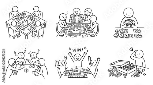 Fun board game collection showing players enjoying multiplayer games