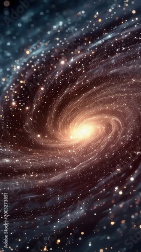 Exploring the spiral structure of a galaxy with bright stars, gas clouds, and cosmic dust