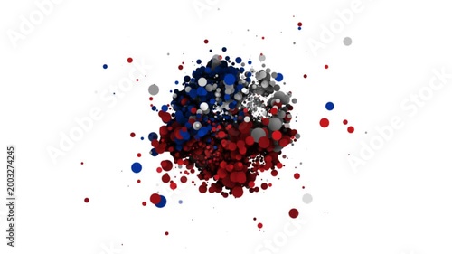 Chile Flag Icon Forming from Particles Animation