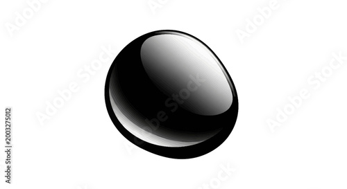 Black shiny reflective oval object.