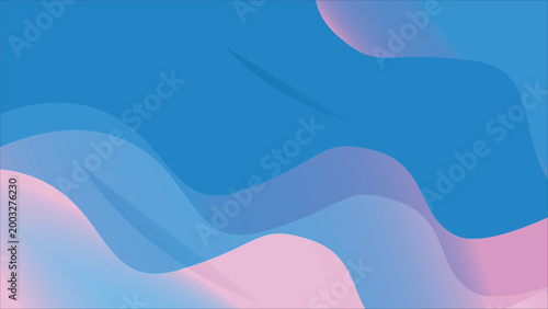 Abstract Wavy Blue and Pink Gradient Background.