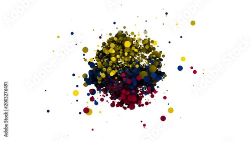 Colombia Flag Icon Forming from Particles Animation