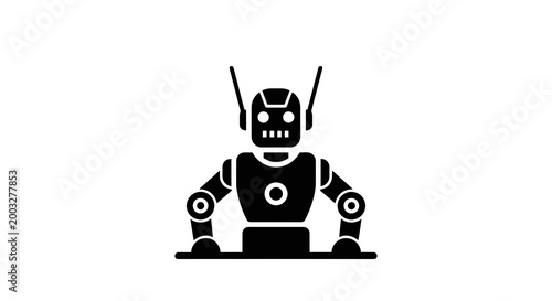 Robot Character Design Illustration.