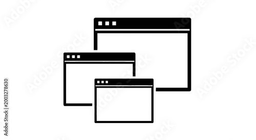 Free Download Three browser windows icons stacked. - GFXLoad