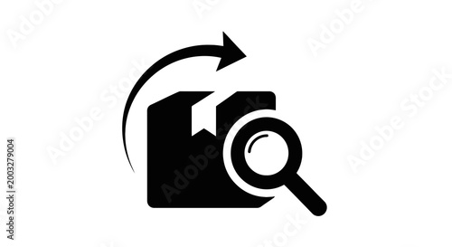 Magnifying glass on a document.