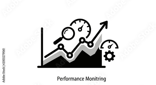 Quadro em tela Business Performance Monitoring Graph Icon.