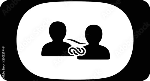 Two people talking to each other.