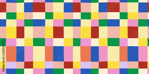 Cuadro en lienzo Colorful geometric mosaic seamless pattern