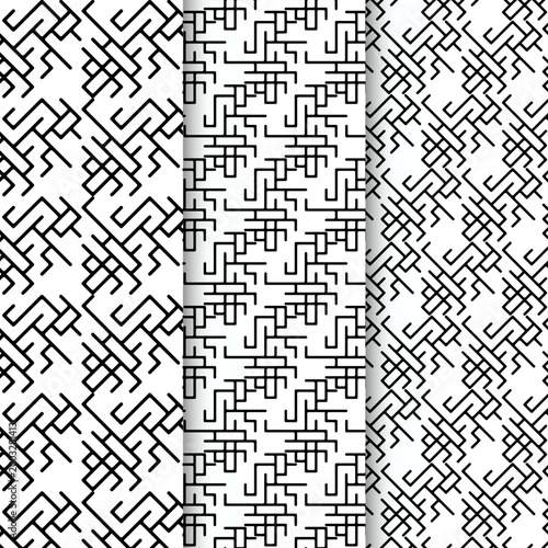 Abstract Geometric Pattern: A collection of striking geometric patterns, each a unique dance of lines and angles, creating a visual symphony of design and texture.