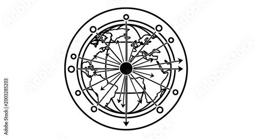 Compass Navigation Direction Finder Instrument.