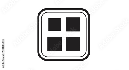Black and white square icon design.