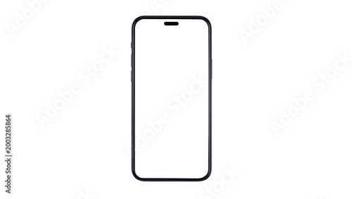 modern smartphone blank screen mockup isolated on transparent background