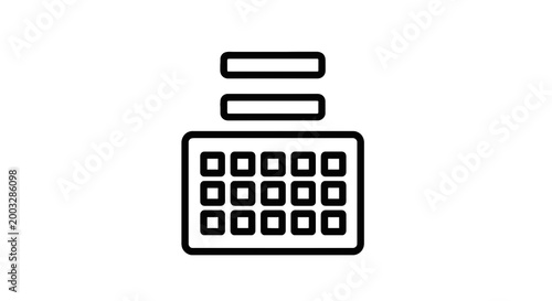 Simple line art calculator icon.